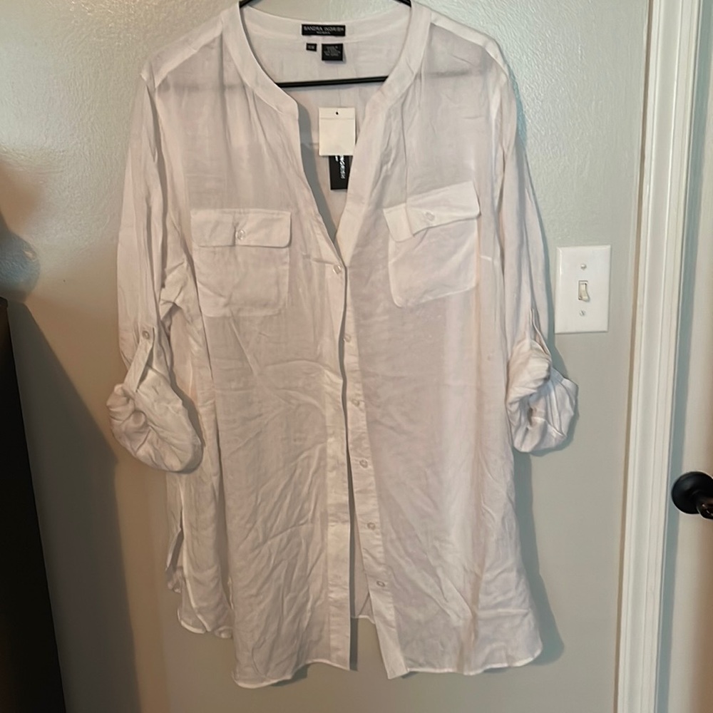 White button down blouse